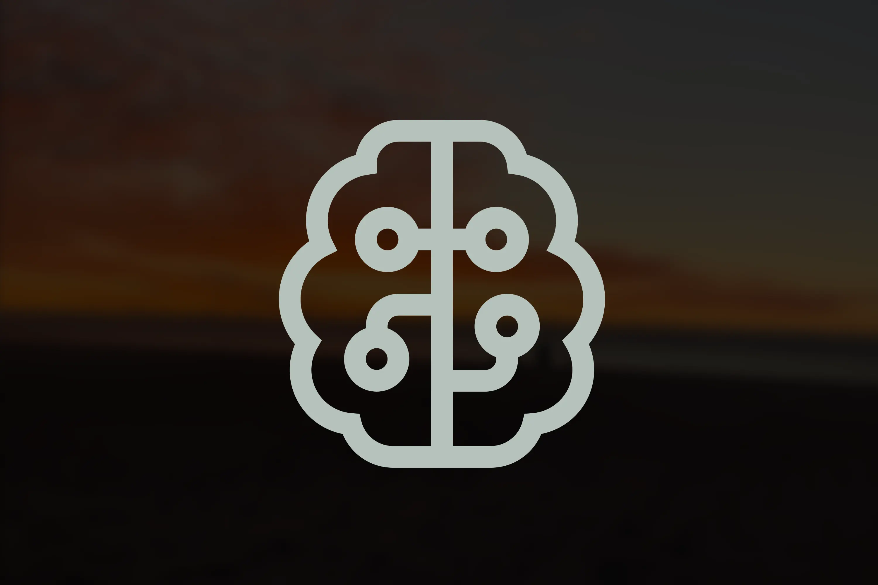 Brain icon over beach background
