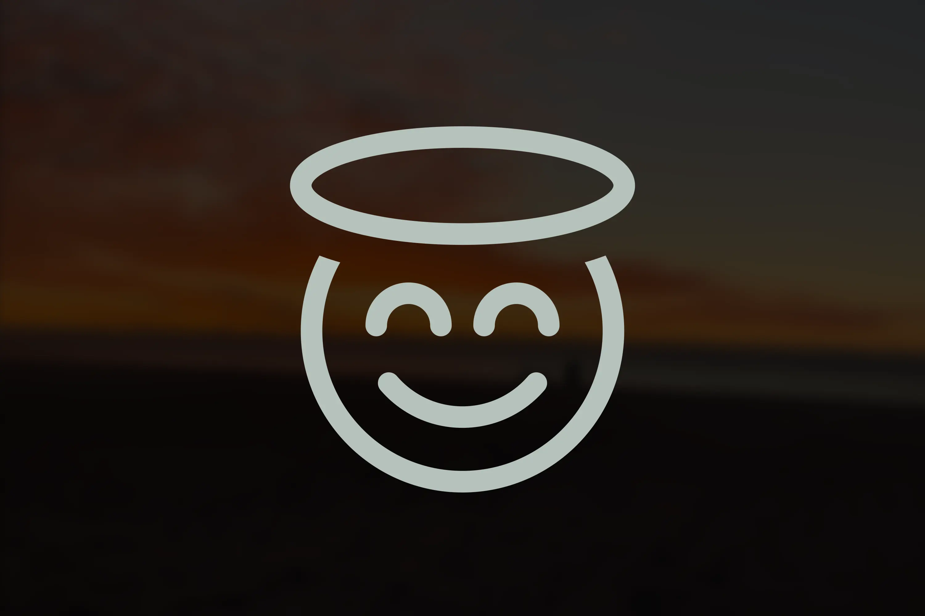 Halo icon over beach background